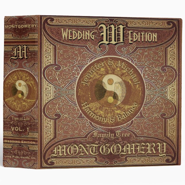 Family Tree | Yin Yang Harmony & Balance 3 Ring Binder (Front/Spine)