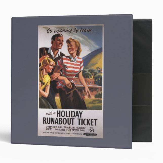 Family Trio on Holiday Runabout Savings 3 Ring Binder (Front/Inside)
