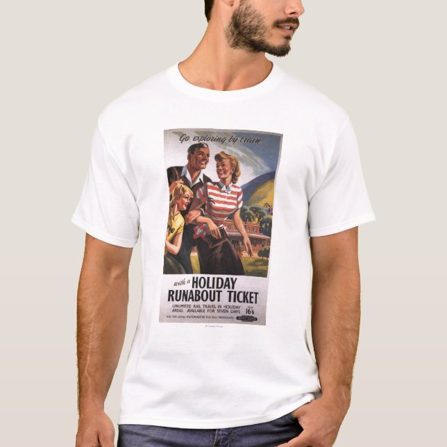 Family Trio on Holiday Runabout Savings T-Shirt (Front)