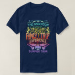 Family Trip Band Retro 70s Concert Logo Neon T-Shirt<br><div class="desc">Turn your summer vacation into a long, strange trip with these cool, personalized t-shirts that feature your very own Family Trip band in bright colors. Made to look like a rock logo / concert advertisement from the 70s, these unique tees include a combination of doodled graphics. At the center, a...</div>