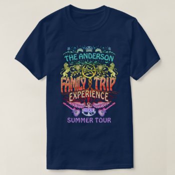 Family Trip Band Retro 70s Concert Logo Neon T-shirt by HaHaHolidays at Zazzle