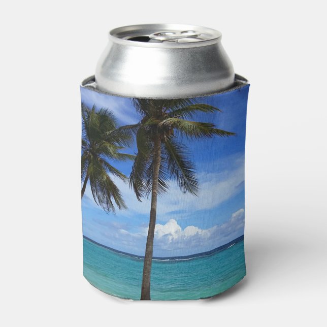 Family Trip Beach Vacation Guadeloupe Caribbean Can Cooler (Can Front)