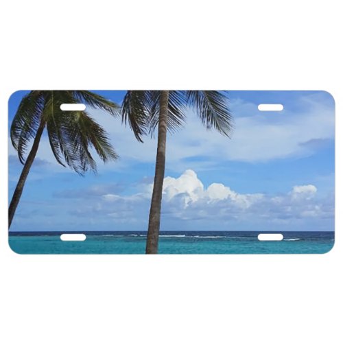 Family Trip Beach Vacation Guadeloupe Caribbean License Plate