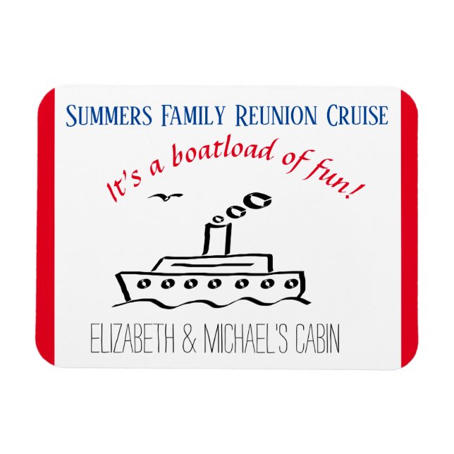 Family Trip Cruise Ship Personalized Vacation Magnet (Horizontal)