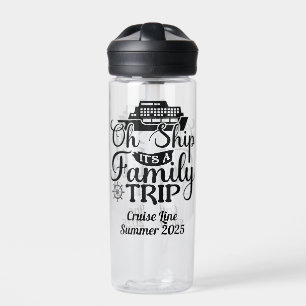 Family Trip Cruise Vacation Ship Door Water Bottle