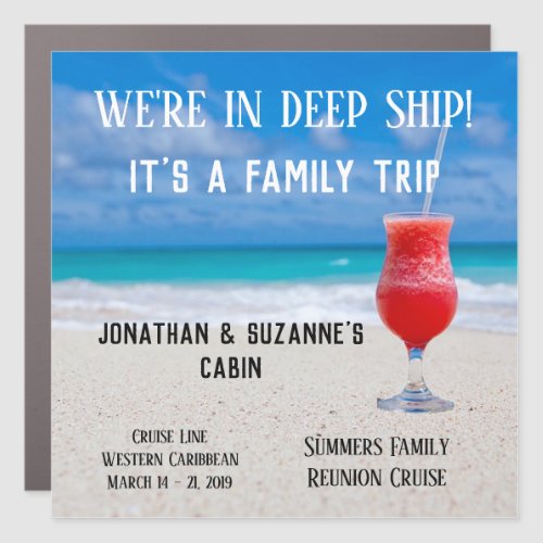 Family Trip Custom Beach Deep Ship Large Car Magnet
