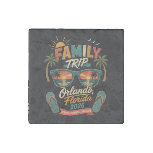 Family Trip Orlando Florida 2026 Stone Magnet