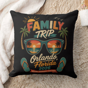 Family Trip Orlando Florida 2026 Throw Pillow