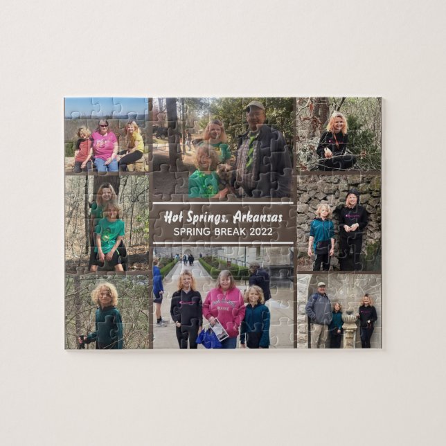 Family Trip Photo Collage Puzzle (Horizontal)