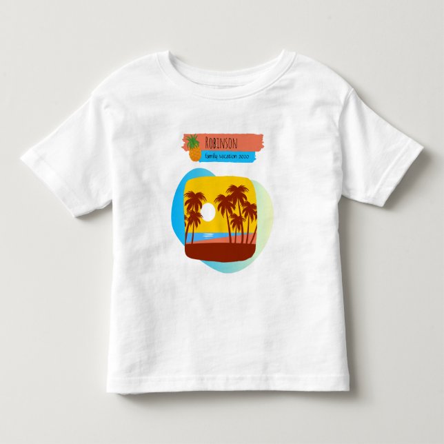 Family Tropical Vacation Matching Souvenir Toddler T-shirt (Front)
