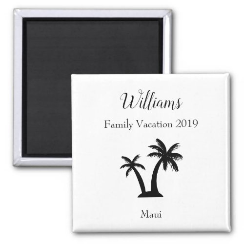 Family Tropical Vacation Palm Tree Keepsake Magnet