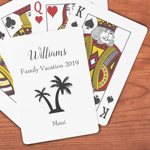 Family Tropical Vacation Palm Tree Keepsake Poker Cards
