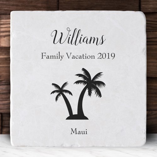 Family Tropical Vacation Palm Tree Keepsake Trivet