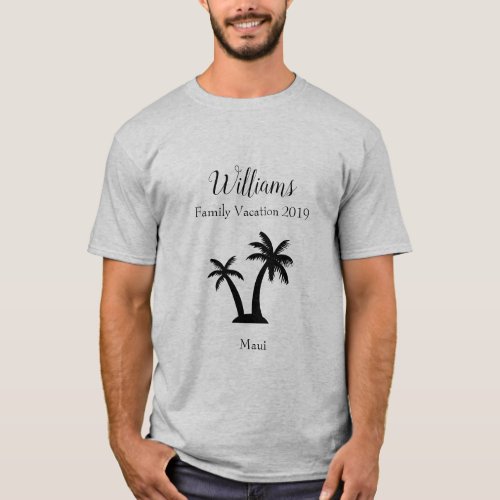 Family Tropical Vacation Palm Tree Matching T_Shirt