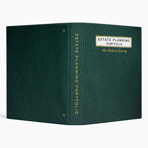 Family Trust Dark Green Strategic Estate Planner 3 Ring Binder