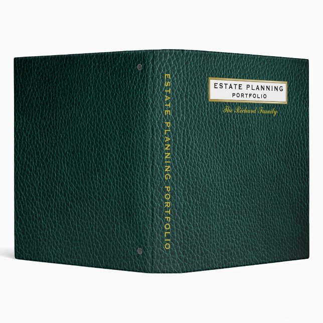 Family Trust Dark Green Strategic Estate Planner 3 Ring Binder (Background)