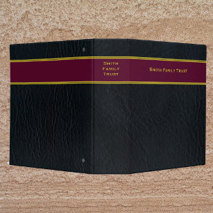 Family Trust Estate Planning Black Faux binder