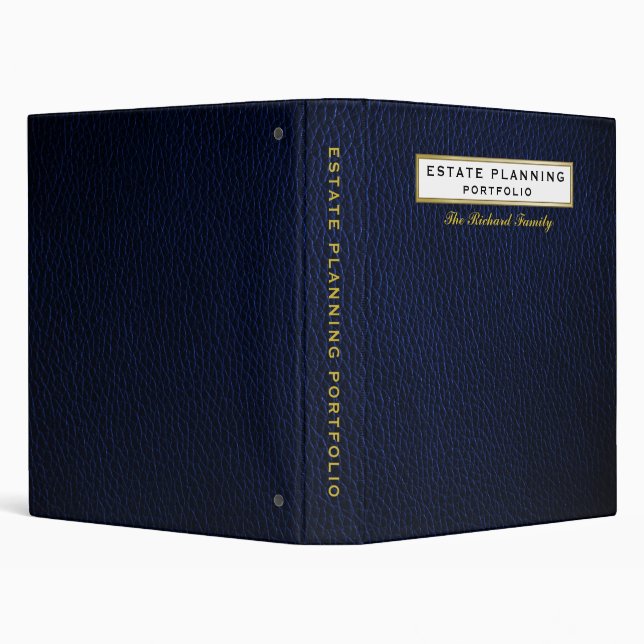 Family Trust Navy Blue Strategic Estate Planner 3 Ring Binder (Background)