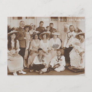 Family tsar of Russia & royals Romania Postcard