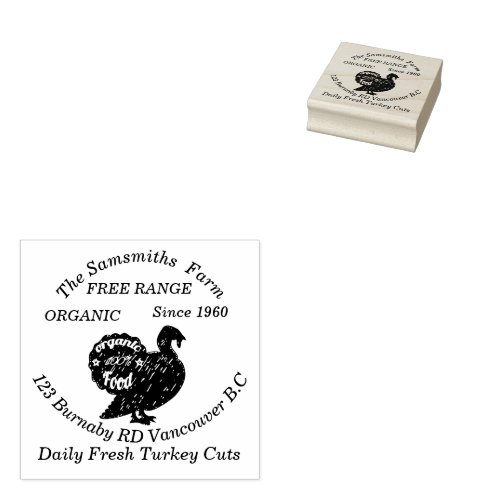 Family Turkey  Farm Since 1960  Rubber Stamp