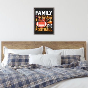 Family Turkey Pie Football Thanksgiving Canvas Print