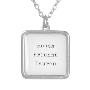 Family Type Your Children's Names Silver Plated Necklace