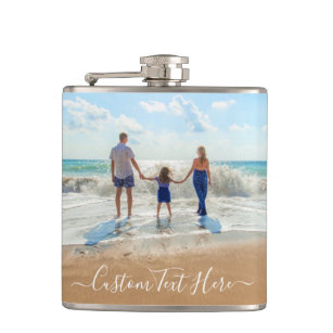 Family - Unique Your Own Design Photo and Text Flask