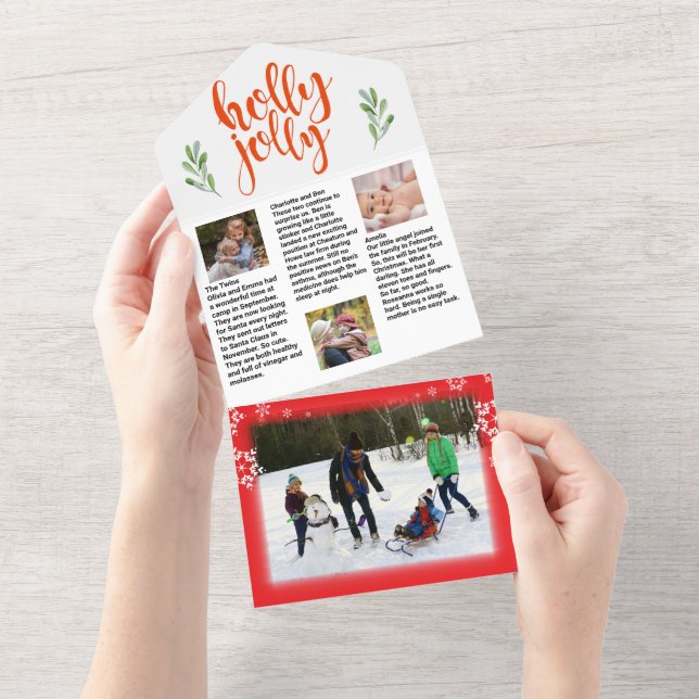 Family Update News 🎄✨ Christmas Photo All In One Invitation (Tearaway)
