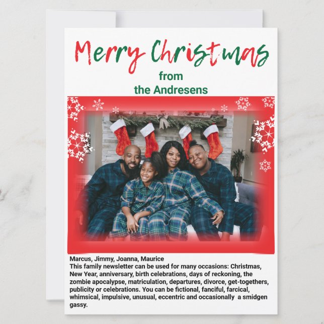Family Update News 🎄✨ Christmas Photo Holiday Card (Front)