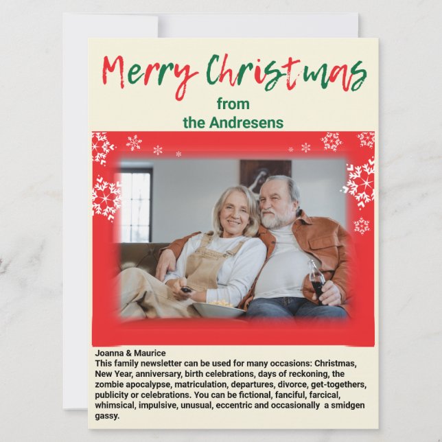 Family Update News 🎄✨ Christmas Photo Holiday Card (Front)