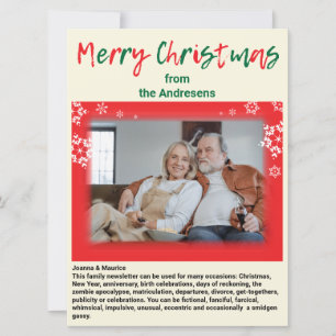 Family Update News 🎄✨ Christmas Photo Holiday Card