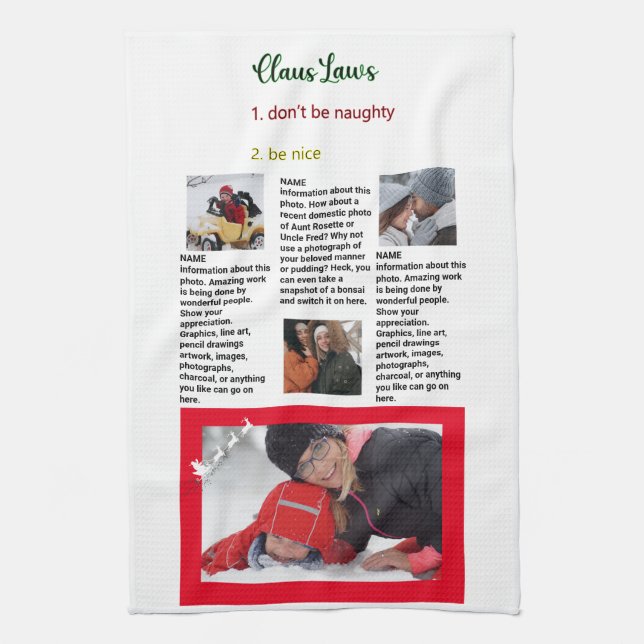 Family Update News 🎄✨ Christmas Photo Kitchen Towel (Vertical)