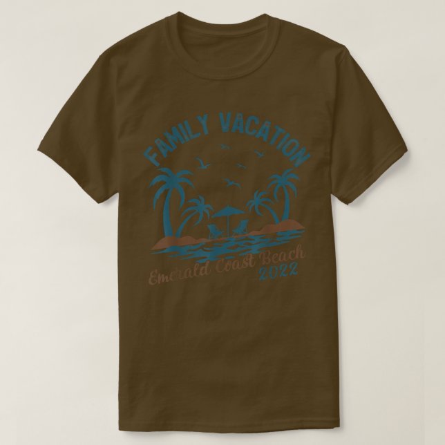 Family Vacation 2022 Palm Tree Florida Emerald Coa T-Shirt (Design Front)