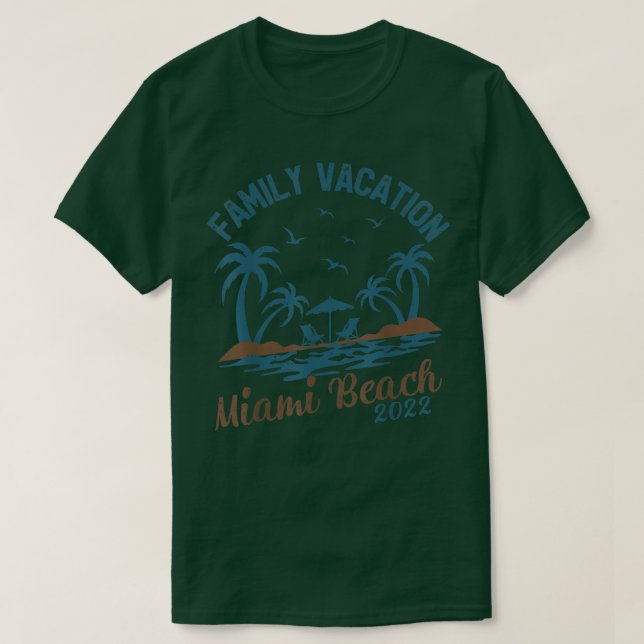 Family Vacation 2022 Palm Tree Florida Miami Beach T-Shirt (Design Front)