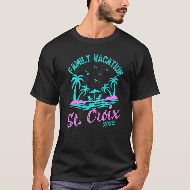 Family Vacation 2022 Palm Tree Virgin Island St Cr T-Shirt (Front)