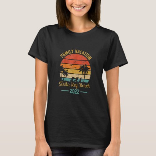 Family Vacation 2022 Vintage Retro Florida Siesta  T_Shirt