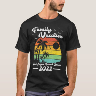 Family Vacation 2022 Vintage Us Virgin Island Beac T-Shirt