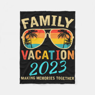 Family Vacation 2023 Beach Matching Summer Vacatio Fleece Blanket