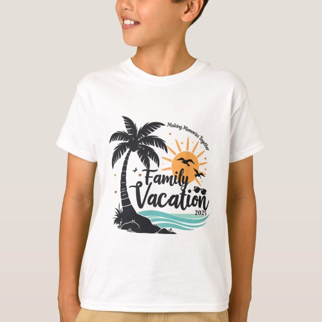 Family Vacation 2025 Beach Matching Family Summer  T-Shirt (Front)
