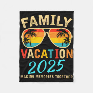 Family Vacation 2025 Beach Matching Summer Vacatio Fleece Blanket
