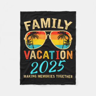 Family Vacation 2025 Beach Matching Summer Vacatio Fleece Blanket
