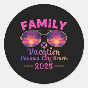 Family Vacation 2025 Sungles Florida Panama City B Classic Round Sticker