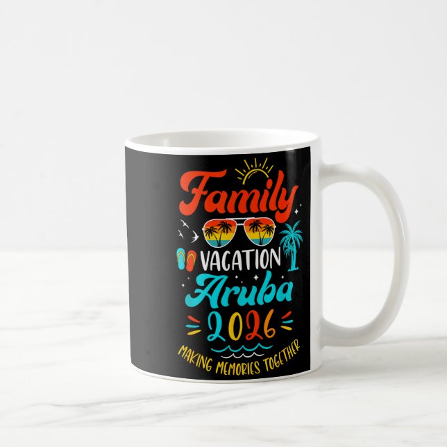 Family Vacation 2026 Aruba Matching Summer Vacatio Coffee Mug (Right)