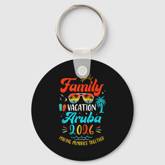 Family Vacation 2026 Aruba Matching Summer Vacatio Keychain (Front)