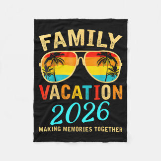 Family Vacation 2026 Beach Matching Summer Fleece Blanket