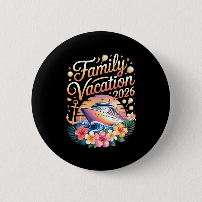 Family Vacation 2026 Cruise Adventure Crew Long Sl Button (Front)
