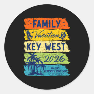 Family Vacation 2026 Key West Matching Summer Vaca Classic Round Sticker