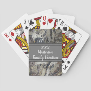Family Vacation Beach Abstract Pattern Driftwood Poker Cards