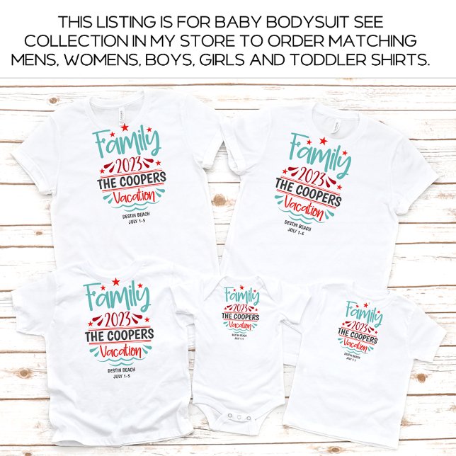 Family Vacation Beach Summer Custom Baby Bodysuit (Creator Uploaded)