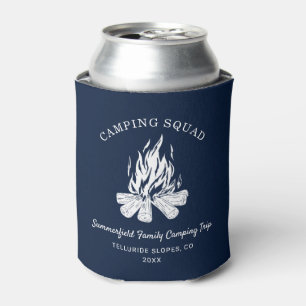 Family Vacation Campfire Camping Trip Custom Can Cooler